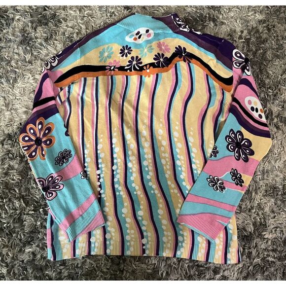 sylvia oh by le mieux studio Knit Sweater Full Zip Floral Bright - Picture 6 of 6